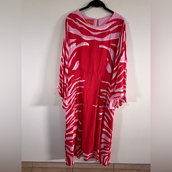 LA DoubleJ Dresses & Skirts - LA DoubleJ dress abstract  Red and White Maxi Dress medium